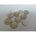 7 x George VI sixpences, and 3 x George VI 3 pence ( shield on rose- Malta) etc.