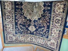 Navy ground keshan carpet