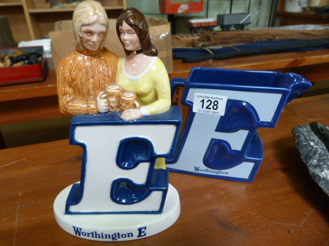 A Beswick Worthington E figure group and a Wade water jug