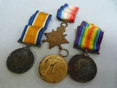 Four WW1 Medals - awarded to Private H Collinson Derby Yeomanry