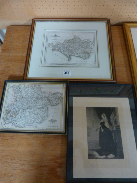 Two maps by john Cary and a print of Queen Victoria