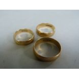 3 x 9ct gold wedding bands- total weight 9.5g