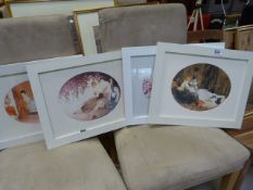 A set of modern prints of boudoir style ladies