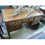 A Victorian mahogany kneehole desk A/F