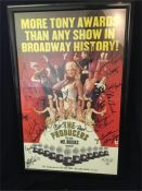 A framed poster from Mel Brooks "The Producers", signed by all the cast