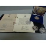 4 x silver proof £5 coins, commemorating the battle of Trafalgar with certificates- total weight