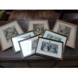 Small quantity of framed etchings
