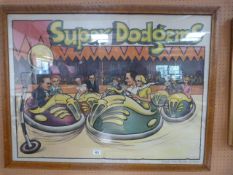 A large poster "Super Dodgems"