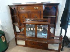 An Edwardian mahogany mirror backed chiffonier