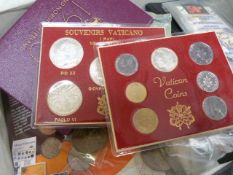 Quantity of various coins - some boxed