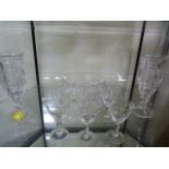 Cut glass bowl, glasses etc