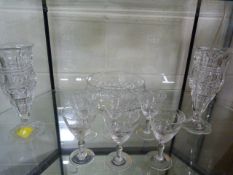 Cut glass bowl, glasses etc