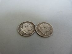 2 x George III Bullhead sixpences 1816-1820