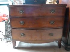 A small mahogany bow fronted chest of drawers