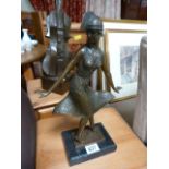 An Art Deco Style Bronze of a Flapper Girl