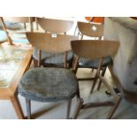 A set of four retro dining chairs