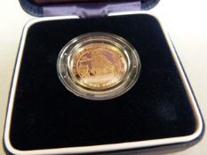 A 22ct gold proof Jersey £25 coin- this features HMS Victory on the reverse,Ltd. Edition 2500,