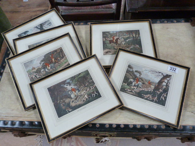 A Set of six fox Hunting prints
