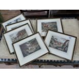 A Set of six fox Hunting prints