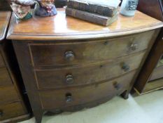 A Victorian mahogany bow fronted chest of drawers