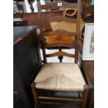 A rush seated country chair