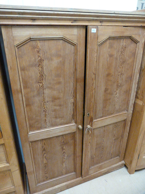 A pine wardrobe/cupboard- key in office - Image 2 of 4