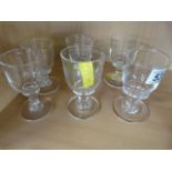A set of six rummers- all the glasses are of similar style though they do vary slightly in size