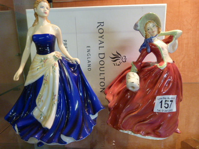 A boxed with certificate Royal Doulton "Pretty ladies " series- Olivia and one other "Autumn