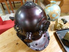 A reproduction bronze Diving Helmet