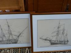 2 Framed Prints; HMS Victory and HMS Barba Negra