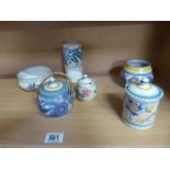 6 pieces of Poole pottery including carter, Stabler, Adams Ltd (3 pieces A/F)