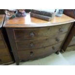 A Victorian mahogany bow fronted chest of drawers