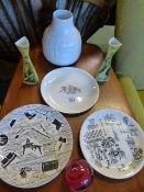 A Homemaker plate, Rosenthal vase, caithness paper weight etc