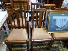 Oak draw leaf table and five chairs - 1 A/F