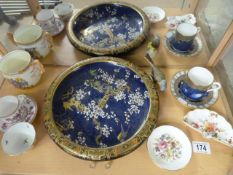 A Lawleys bowl, 2 Worcester cups, Royal Crown Derby etc.