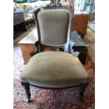 A Victorian button back nursing chair