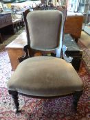 A Victorian button back nursing chair