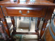 A mahogany hall table with drawer