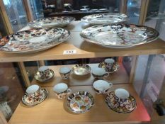 2 Crown Derby Imari cups and saucers, and a small quantity of similar. - 2 shelves