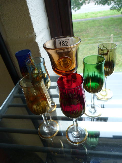 A Modern glass and six various glasses - Image 2 of 2