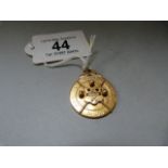 A 9 ct gold medallion- weight 13.4g