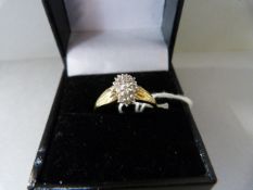 .25 Diamond Cluster ring set in 9ct gold size O 1/2