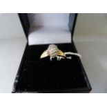 .25 Diamond Cluster ring set in 9ct gold size O 1/2