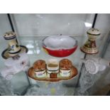 Two Torquay Hatpin Holders, crested ware etc