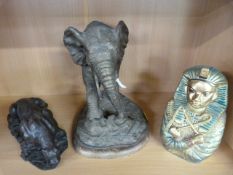 A figure of an elephant, A Panther and a Pharaoh