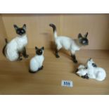 2 Royal Doulton Cats and 2 others A/F