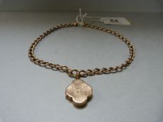 A 9ct rose gold necklace ( clasp broken) with a 9ct rose gold locket- total weight 27.3g