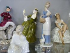 A Royal Doulton figure 'Simone' and four others