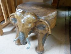 A Wooden elephant stool