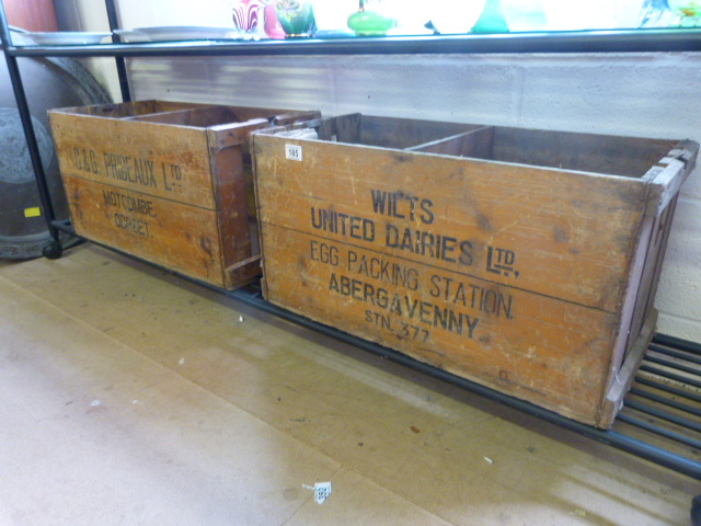 A pair of crates - 'C & G Prideaux Ltd - Motcombe Dorset'